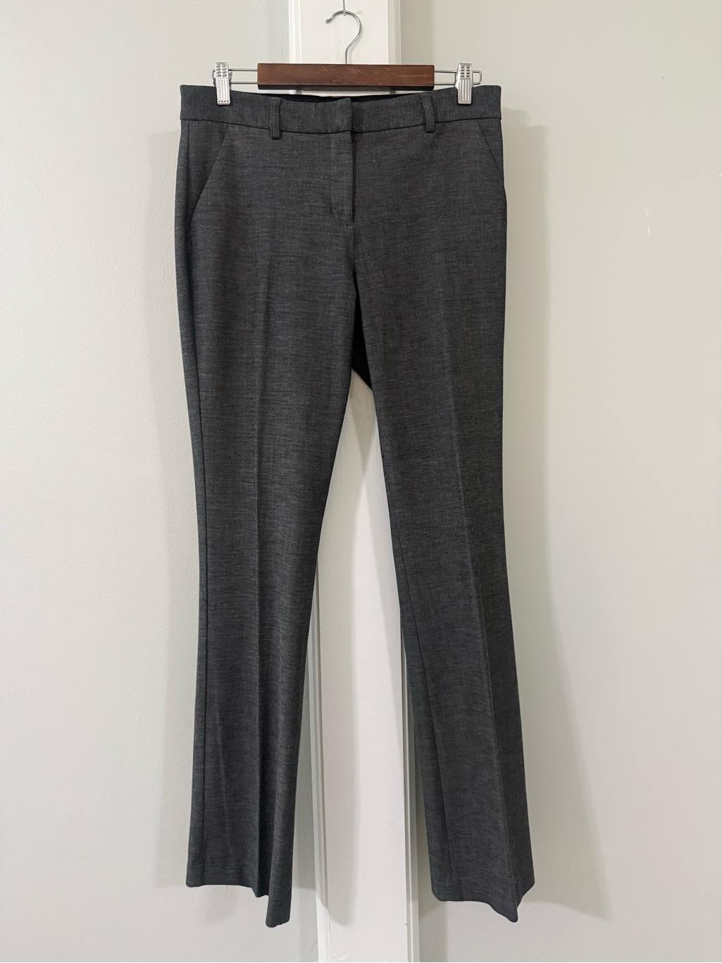 Express Columnist Barely Boot Charcoal Gray Dress Pants, 10l